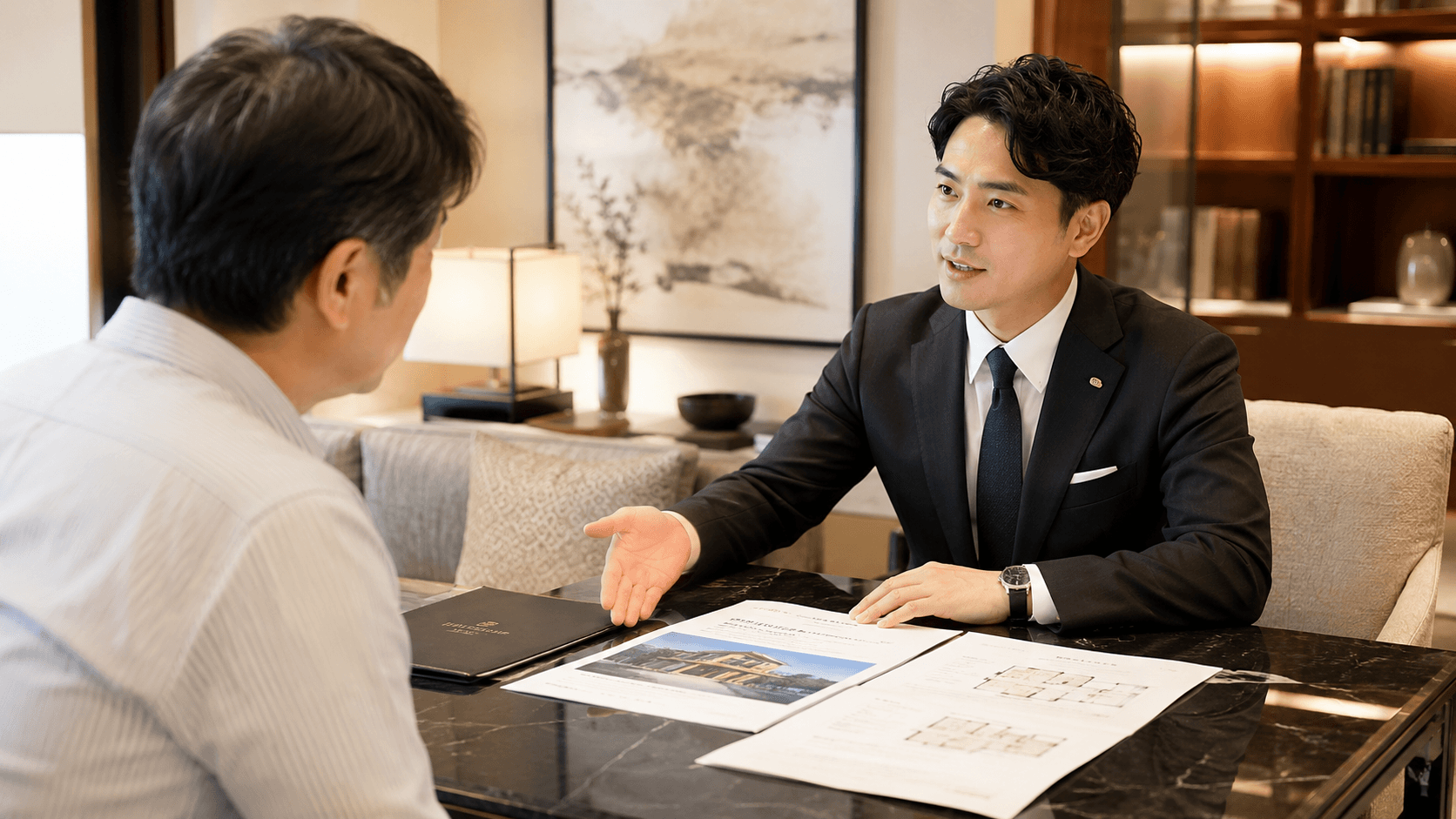 契約書とペンを前にした不動産取引・売却相談のイメージ